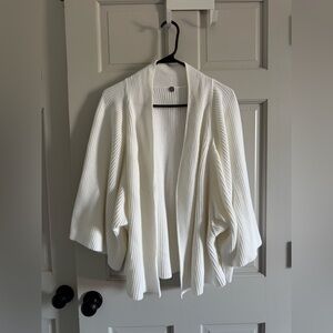 Margaret O’Leary Open Front white cardigan M/L